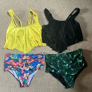 Tankini ruffled bathing suit bundle